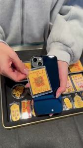 Pure gold 999 Treasury Phone Sticker 2mg Good Luck Comes When You Start Well Adhesive Phone Sticker Same Style as Water Shell Gift Wholesale