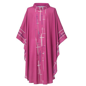 XinNgo Vestments for Priest Men Women Priest Monk Cross Print Muslim Celebrant Chasuble Church Father Mass Vestments Robe Robe Cosplay Costume