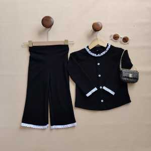 Paket Bundling One Set || JENNIE top & Flare with Lace - Fashion One Set Anak Perempuan Usia 2-12 tahun Bahan Knit Premium MAXIMAL BB 25 KG