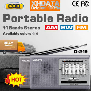 【CE Approved】COD XHDATA 100%Orihinal D-219 Radyo sa Bulsa Pocket RadioWorking 30hoursMahabang buhay ng bateryaAM FM SW Radyolahat ng Banda ng Radyo11 Band Radio