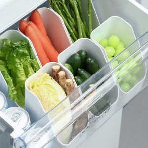 NOBLELYN Multifunctional Refrigerator Storage Box Thicken Stackable Fridge Organizer Rack Large Capacity Fridge Storage Bin Kitchen Organizer