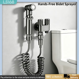 Bidet Sprayer Toilet Spray Gun Dual-Outlet Angle Valve withHigh-Pressure Spray for Bathroom