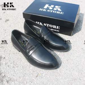 Giày lười nam thanh niên - da bò thật 100% kiểu dáng trẻ chung và thời trang - hàng chính hãng HK.STORE