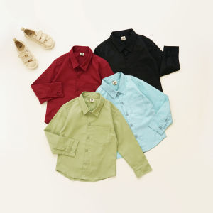 PEEWEE Kemeja Lengan Panjang Anak Laki Laki Kemeja Kerah 1-12 Tahun