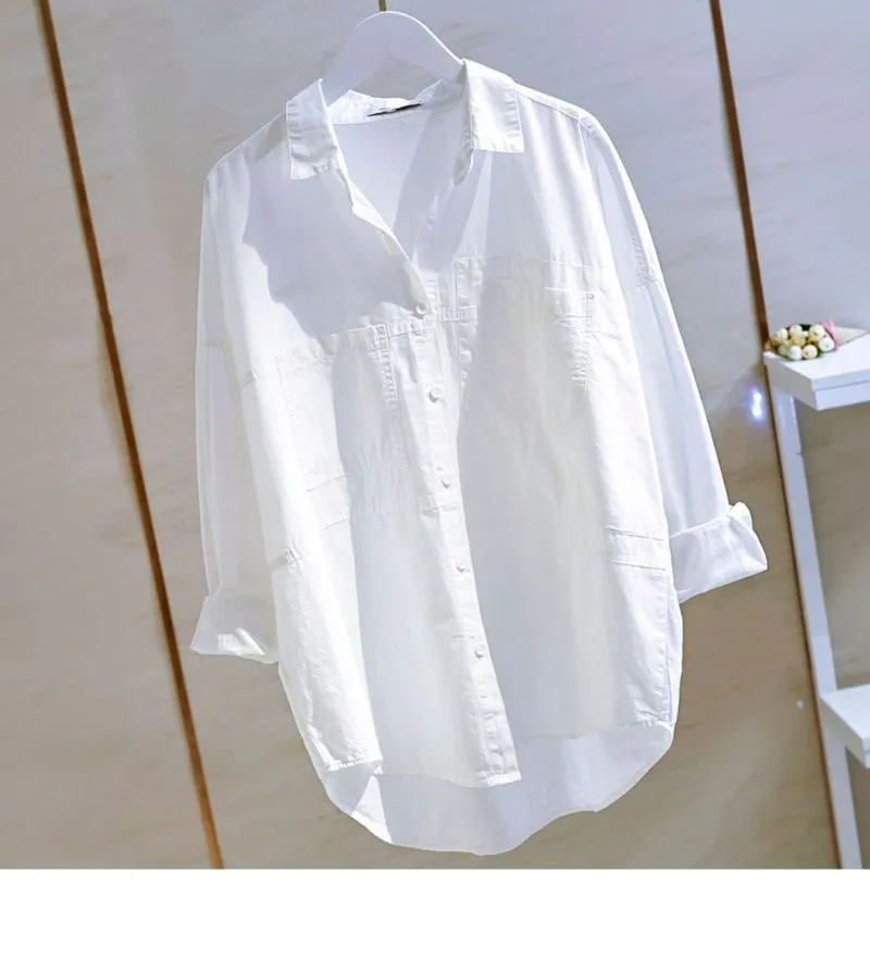 White Flounce Sleeve Blouse with Tie Neck