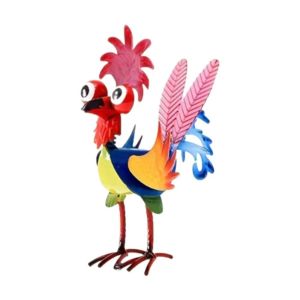 HUYAN Iron Garden Rooster Statues Yard Art Outdoor Decoration erel Figurines Creative Miniature Chicken Sculpture for Home