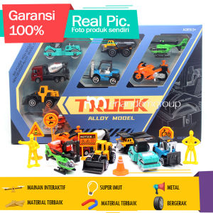 Mainan Mobil Anak Laki - laki Set Mobil Konstruksi Metal Besi isi 15