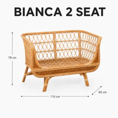 Sofa Rotan Alami 3 Seat Minimalis Plus Busa Empuk Kursi Santai Ruang Keluarga Modern