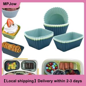 【Local shipping】 12pcs Reusable Silicone Cupcake Baking Cups Non-Stick Muffin Liners Molds Sets Bento Lunch Box Dividers Pastry Cake Molds