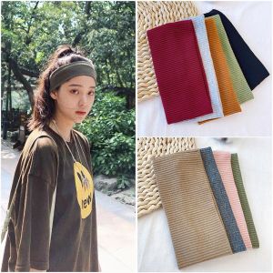 Ribbed Hair Bands Solid Color Woolen Cotton Hair Accessories Stretchy Elastic Headband Headbands For Women