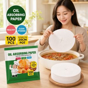 Food Oil Absorbing Paper Disposable Kitchen Grease Blotting Sheets For Soup Fried Food 100pcs Healthy Diet Home Cooking Accessory