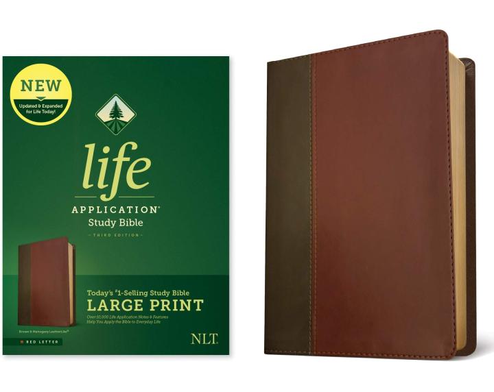 NLT Life Application Study Bible Large Print LeatherLike 3rd Edition ...