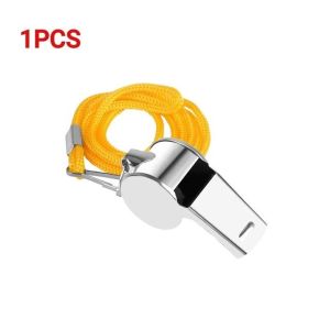 4Pcs Stainless Steel Whistle Loud Metal Whistles with Lanyard Professional Referees Whistle Coaches Lifeguards Survival Sport