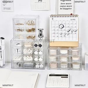 [COD] MINIFRIUT กล่องจัดเก็บเครื่องประดับแบบตั้งโต๊ะกล่องใส่ของแบบใสชั้นวางบนโต๊ะ ออร์กา