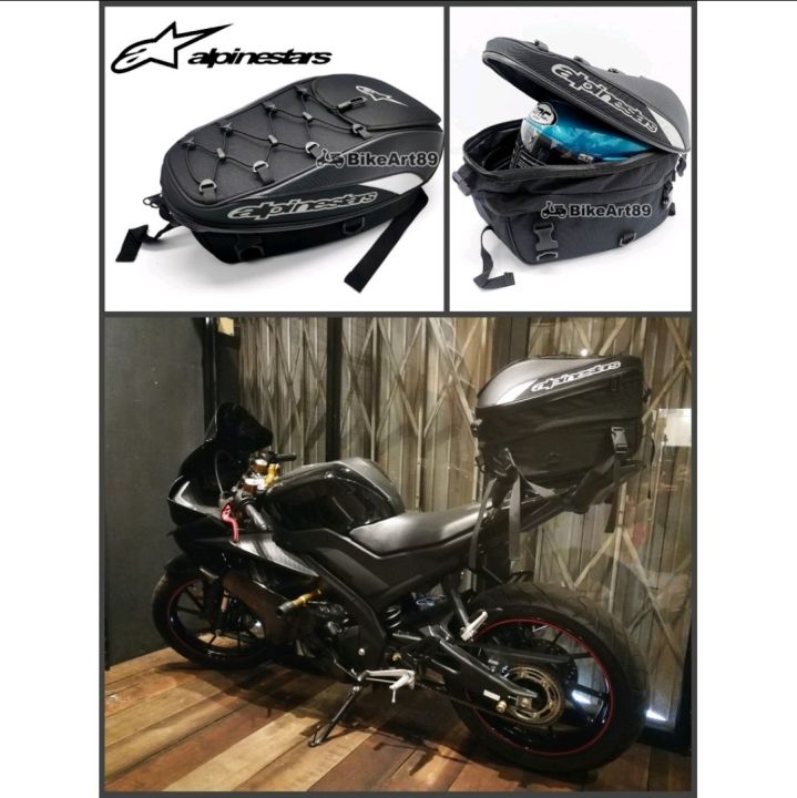 🔥 Helmet Bag Seat Bag Beg Rear Tail Bag Universal Motorcycle