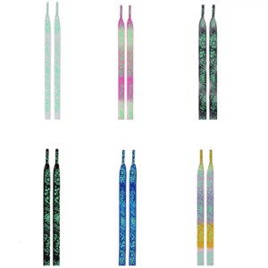 Phụ Nữ Và Nam Giới in hoa phát sáng trong bóng tối dây giày Polyester Giày đế bằng Dây Cho Ban Đêm Chạy Và Lễ Hội