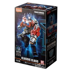 Mimi World Transformers Optimus Prime Classic Version – Snap-Fit Plastic Model Robot Articulated Action Figure with Light-Up Eyes & Weapons No Glue or Paint Needed