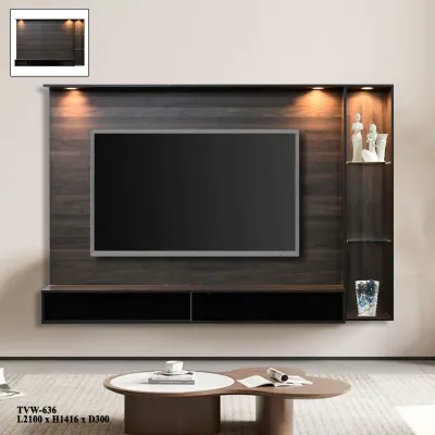 7ft Tv hanging cabinet Sliding glass door drawer 🔥FREE INSTALLATION🔥 With Led Light/Wall TV/Kabinet TV Gantung Dinding