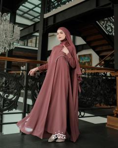 Cod Gamis Pesta Luna Abaya Bahan Ceruty Babydoll Aplikasi Payet Mutiara Ukuran M L XL XXL Ld 100-120cm Jumbo // Dress Abaya Model Batwing // Baju Wanita Dua Layer Menyatu // Dress Manasik Polos Simple Cantik