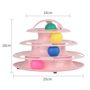 Funny cat toy pet interactive toy cat intelligence track tower fourstory turntable pet cat turntable