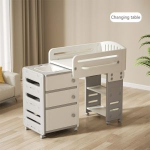 Bàn thay tã kết hợp tủ đựng đồ cho trẻ sơ sinh 6in1 Lechin