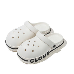 [Free Shipping] Thick-Soled High-Heeled Sandals For Women Perforated Shoes For Outdoor Wear Slip-On Beach Sandals Home Slippers WomenS Closed-Toe Slippers