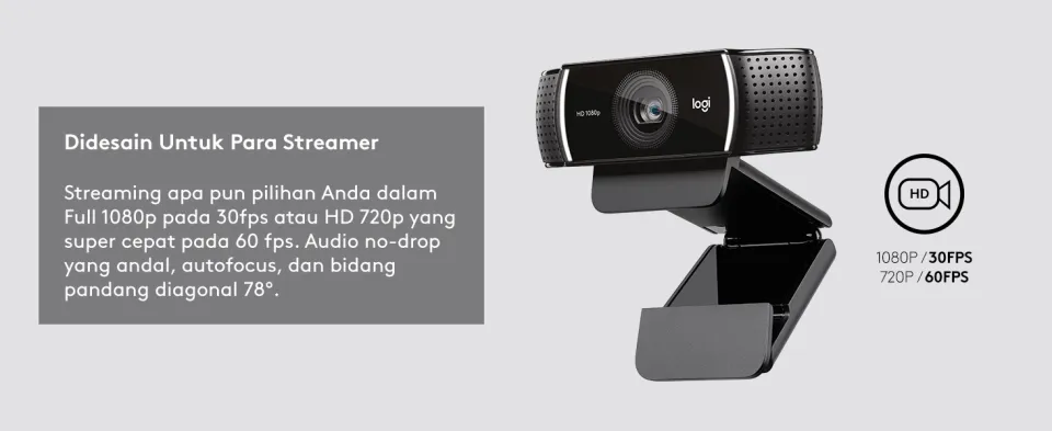 Logitech C922 PRO Stream Webcam 1080p Camera HD Video Streaming
