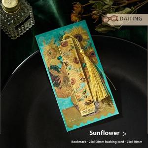 DAITING Creative Oil Painting Metal Bookmark Tassel Pendant Student Gift Reading Book Clip School Office Supplies Ruler Pagination Mark