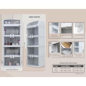 RAK PIRING PLASTIK NAIBA MILANO NANDOS PINTU TRANSPARANT PREMIUM JUMBO [NAIBOX]