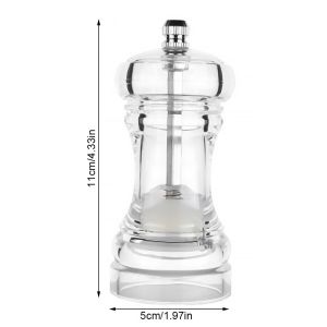 Adjustable Acrylic Grinder Pepper Mill Manual Crusher Clear Ceramic  Kitchen Tool