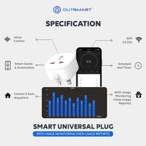 🇸🇬Outsmart® WiFi Smart Universal Plug 16A UK – Energy-Saving Smart Home Plug with App & Voice Control