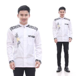 Baju koko muslim lengan panjang bordir - insya store