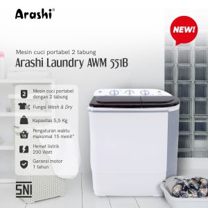Arashi Mesin Cuci 2 Tabung Otomatis - AWM 602B