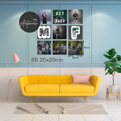 CETAK 7R 20X20 CM FOTO FREE EDIT MDF KAYU CUSTOM HIASAN DINDING FOTO SENDIRI FOTO MDF TEBAL 6 MM