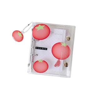 FGJEB Trái cây Sổ tay kế hoạch phong cách Hàn Quốc Dâu tây Cà chua Gáy lò xo Sổ ghi chép nhỏ Đa chức năng PVC trong suốt Ghi Chú Kinh Doanh Nhật ký