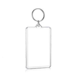 Plastic Blank Photo Frame Keychain Clear Picture Keychain Photo Snap-on Keychain for Artwork Holiday Gifts and Crafts