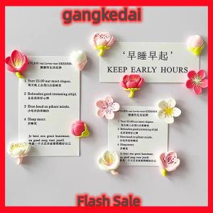 Gangke 12pcs Creative Whiteboard Cartoon Magnetic Sticker Fridge Magnet Pink Flower Resin Decorative Refrigerator Magnets