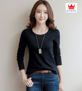 [ Hàng hot ] Áo thun nữ cổ tròn tay dài vải cotton đẹp dễ mặc dễ phối đồ mặc bốn mùa