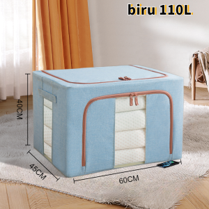 66L/110L kapas dan rami box penyimpanan/storage box/kotak penyimpanan serbaguna/organizer box