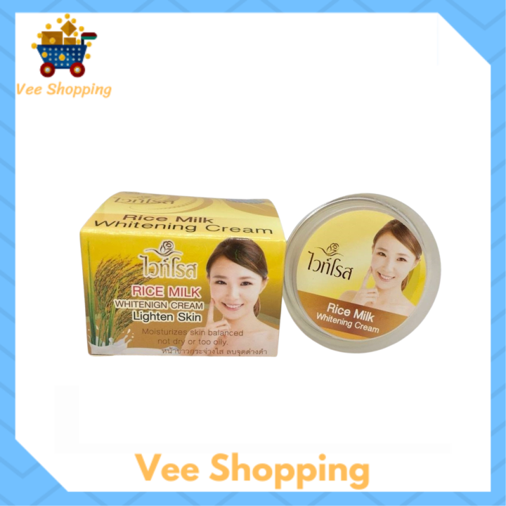 1 กระปุก ไวท์โรส Rice Milk Whitening Cream ครีมไวท์โรส น้ำนมข้าว ปริมาณ 12 G 1 กระปุก 0912