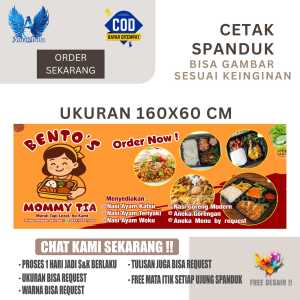 Cetak Spanduk Cetak Banner BENTO MOMY TIA Costom Desain