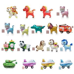 MIRELINA Cartoon Animal Walking Balloon 4D Design Aluminum Foil Foil Balloon With Wheel Large Size Cartoon Balloon Birthday Party