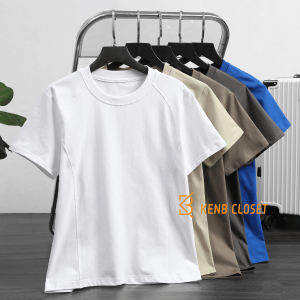 Áo thun nam cao cấp 100% cotton KENB cổ tròn tay ngắn mềm mịn co giãn thoáng mát thoải mái vận động
