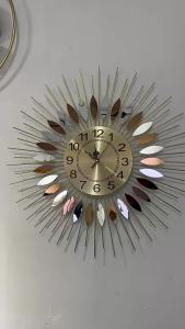 Sacesr Nordic Luxury Wall Clock Large Living Room Creative Metal Wall Clock Unique Sunburst Shape Decoration Clocks Artistic Home Decor P7Q2M
