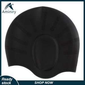 Aminiry[Love sports] Adults High Elastic Swimming Caps Men Women Waterproof Swimming Pool Cap Protect Ears Long Hair Large Silicone Diving Hat