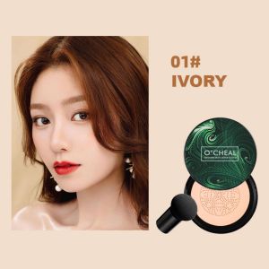 Ocheal BB CC Cream Cushion Compact Make Up Foundation Concealer Cream for Face Cosmetics Makeup Mushroom Head Puff