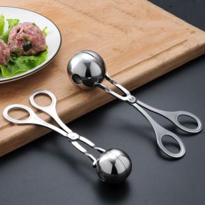SWEET TIM Creative For Rice Balls Ice Cream Balls Meatball Mold Stainless Steel Silver Kitchen Utensil Meatball Maker Meatball Spoon Kitchen Tools