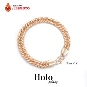 Gelang Emas Rantai Holo Polos Pria/Wanita J5 Ismoyo
