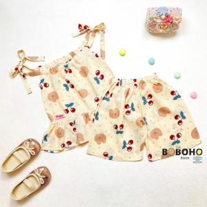 BOBOHO - SETELAN YUKENSI ANAK PEREMPUAN UMUR 1-4 THN / ONE SET LOKAL GAYA FEMINIM TERBARU