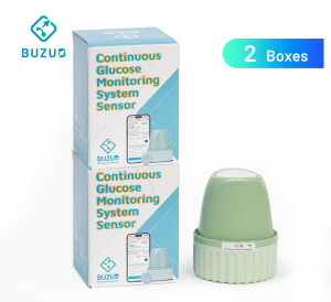 BUZUD Continuous Glucose Monitoring System 2.0 Set 2PCS No Finger Pricking CGM Blood Glucose Monitor Blood Sugar Level Control